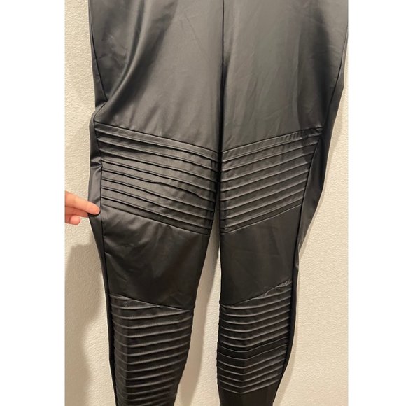 TORRID Black Faux Leather Moto Leggings - Picture 6 of 7